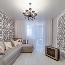 Wallpaper in the living room interior: 60 modern design options-16
