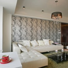Wallpaper in the living room interior: 60 modern design options-12