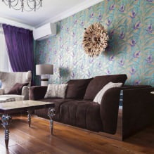 Wallpaper in the living room interior: 60 modern design options-9