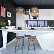 Kitchen design with a bar counter: 60 modern photos in the interior -6