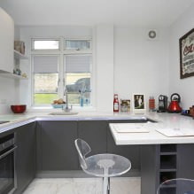 Kitchen design with a bar counter: 60 modern photos in the interior -9