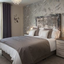 Schlafzimmerdesign mit grauer Tapete: 70 beste Fotos im Innenraum-2