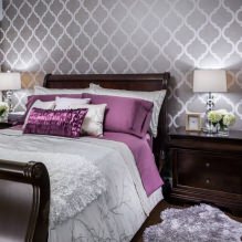 การออกแบบห้องนอนพร้อมวอลเปเปอร์สีเทา: 70 ภาพที่ดีที่สุดในการตกแต่งภายใน-15
