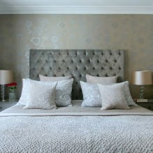 Schlafzimmerdesign mit grauer Tapete: 70 beste Fotos im Innenraum-17