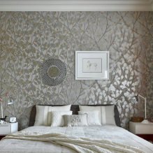 Bedroom design with gray wallpaper: 70 best photos in the interior-11