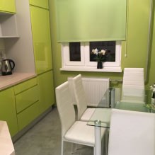 การออกแบบห้องครัวพร้อมวอลเปเปอร์สีเขียว: 55 รูปที่ทันสมัยในการตกแต่งภายใน-15