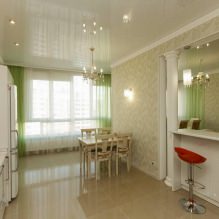 Kitchen design with green wallpaper: 55 modern photos in the interior-8
