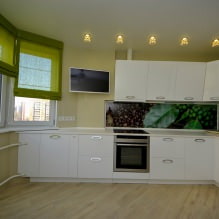 Kitchen design with green wallpaper: 55 modern photos in the interior-2