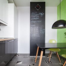 การออกแบบห้องครัวพร้อมวอลเปเปอร์สีเขียว: 55 รูปที่ทันสมัยในการตกแต่งภายใน-5