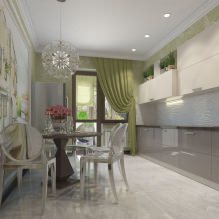 Kitchen design with green wallpaper: 55 modern photos in the interior-3