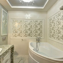 Tapéta a fürdőszobához: előnyök és hátrányok, típusok, design, 70 fotó a belső térben-12