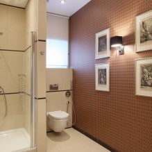 Tapéta a fürdőszobához: előnyök és hátrányok, típusok, design, 70 fotó a belső térben-27