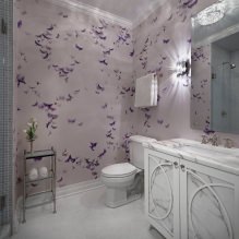 Wallpaper for the bathroom: pros and cons, types, design, 70 photos in the interior-20