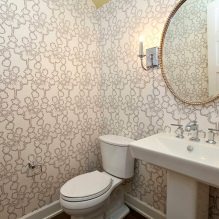 Wallpaper for the bathroom: pros and cons, types, design, 70 photos in the interior-7