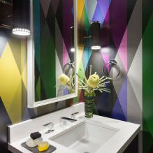 Tapéta a fürdőszobához: előnyök és hátrányok, típusok, design, 70 fotó a belső térben-3