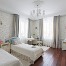 Curtains in the nursery: types, choice of color and style, 70 photos in the interior-8