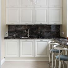 Design einer weißen Küche mit schwarzer Arbeitsplatte: 80 beste Ideen, Fotos im Innenraum-23
