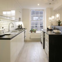 Design of a white kitchen with a black countertop: 80 best ideas, photos in the interior-22