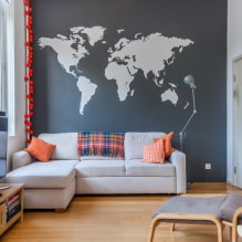 Wanddekoration im Wohnzimmer: Auswahl an Farben, Oberflächen, Akzentwand im Innenraum-6