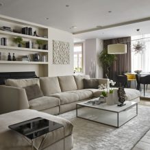 Wall decoration in the living room: choice of colors, finishes, accent wall in the interior-16