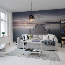Wall decoration in the living room: choice of colors, finishes, accent wall in the interior-15