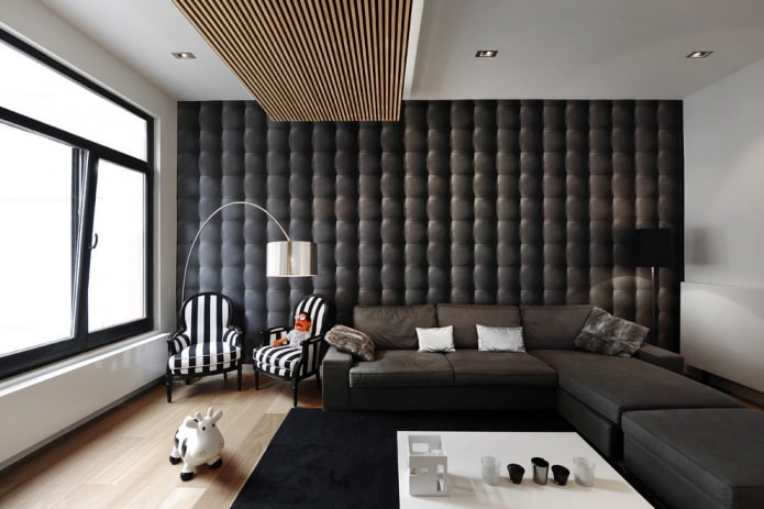 Wall decoration in the living room: choice of colors, finishes, accent wall in the interior