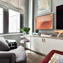 Graue Tapete: Kombinationen, Design, Auswahl an Möbeln und Vorhängen, 101 Fotos im Innenraum-27