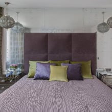 Дизајн зидова у спаваћој соби: избор боја, опције завршне обраде, 130 фотографија у унутрашњости-18