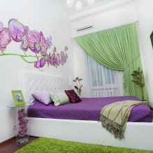 Дизајн зидова у спаваћој соби: избор боја, опције завршне обраде, 130 фотографија у унутрашњости-17