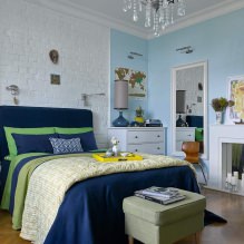 Дизајн зидова у спаваћој соби: избор боја, опције завршне обраде, 130 фотографија у унутрашњости-27
