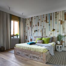 Дизајн зидова у спаваћој соби: избор боја, опције завршне обраде, 130 фотографија у унутрашњости-16