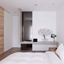 Дизајн зидова у спаваћој соби: избор боја, опције завршне обраде, 130 фотографија у унутрашњости-11