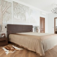Дизајн зидова у спаваћој соби: избор боја, опције завршне обраде, 130 фотографија у унутрашњости-10