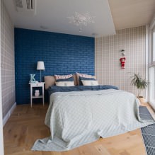 Дизајн зидова у спаваћој соби: избор боја, опције завршне обраде, 130 фотографија у унутрашњости-6