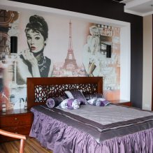 Дизајн зидова у спаваћој соби: избор боја, опције завршне обраде, 130 фотографија у унутрашњости-21