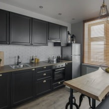 Schwarzes Set im Innenraum in der Küche: Design, Tapetenauswahl, 90 Fotos-14