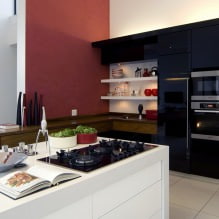 Schwarzes Set im Innenraum in der Küche: Design, Tapetenauswahl, 90 Fotos-18