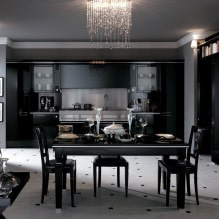 Black set in the interior in the kitchen: design, choice of wallpaper, 90 photos-22