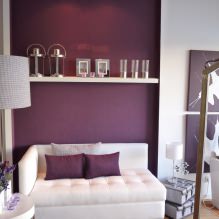 Belső lila színben: kombinációk, a szobák áttekintése, 70 fotó-14