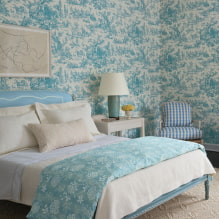 Design with blue wallpaper: pros and cons, combination, selection of curtains, 80+ photos-14