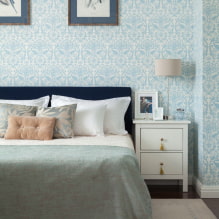 Design with blue wallpaper: pros and cons, combination, selection of curtains, 80+ photos-10