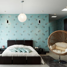 Design with blue wallpaper: pros and cons, combination, selection of curtains, 80+ photos-1