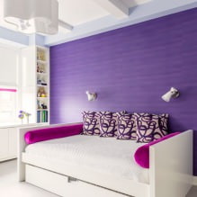 Purple wallpapers in the interior: types, design, selection of curtains, 70 photos-2