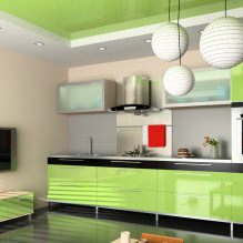 Зелена кухињска гарнитура: карактеристике по избору, комбинација, 60 фотографија-3