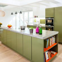 Green kitchen set: features of choice, combination, 60 photos-9