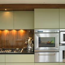 Zöld konyhakészlet: választott jellemzők, kombináció, 60 fotó-2