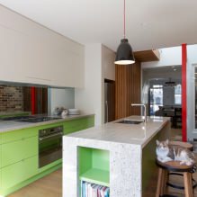 Grünes Küchenset: Merkmale der Wahl, Kombination, 60 Foto-0