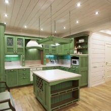 Green kitchen set: features of choice, combination, 60 photos-20