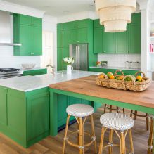 Grünes Küchenset: Merkmale der Wahl, Kombination, 60 Fotos-19