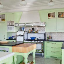 Зелена кухињска гарнитура: карактеристике по избору, комбинација, 60 фотографија-14
